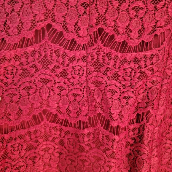RN Studio By Ronnie Nicole Burgundy Lace Dress - Picture 9 of 9